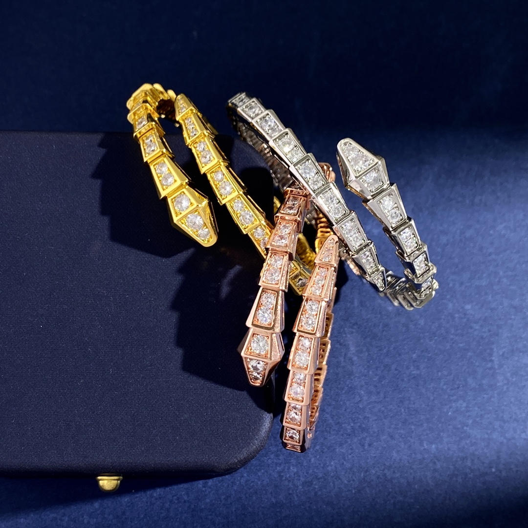 BGS001C Full diamond Snake Serpenti viper bangle bracelet - ccjewelryacc