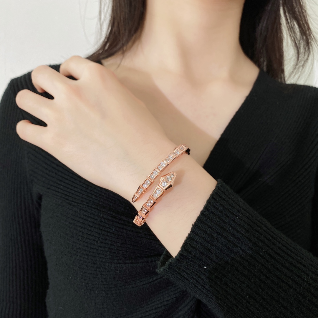 BGS001C Full diamond Snake Serpenti viper bangle bracelet - ccjewelryacc