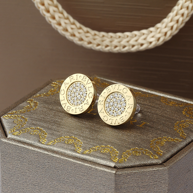 BGE020 Full diamond round stud earring - ccjewelryacc