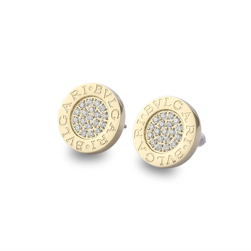 BGE020 Full diamond round stud earring - ccjewelryacc