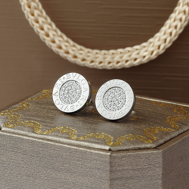 BGE020 Full diamond round stud earring - ccjewelryacc