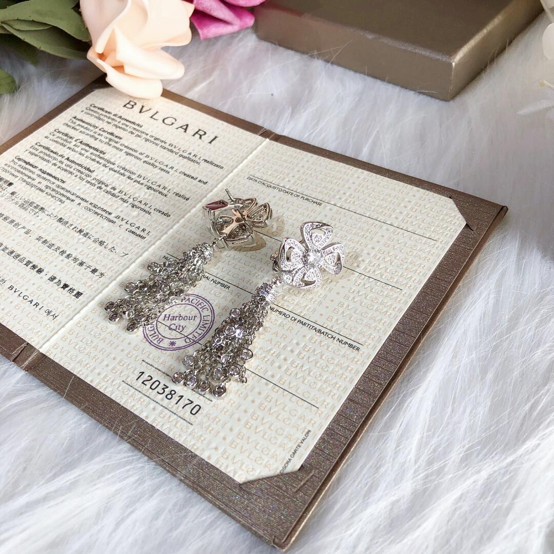 BGES005 S925 Sterling silver full diamond fiorever earrings - ccjewelryacc