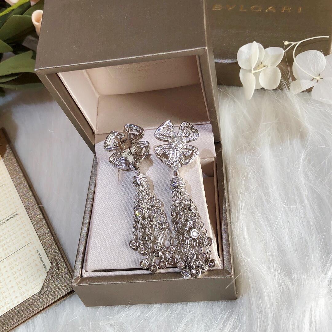 BGES005 S925 Sterling silver full diamond fiorever earrings - ccjewelryacc