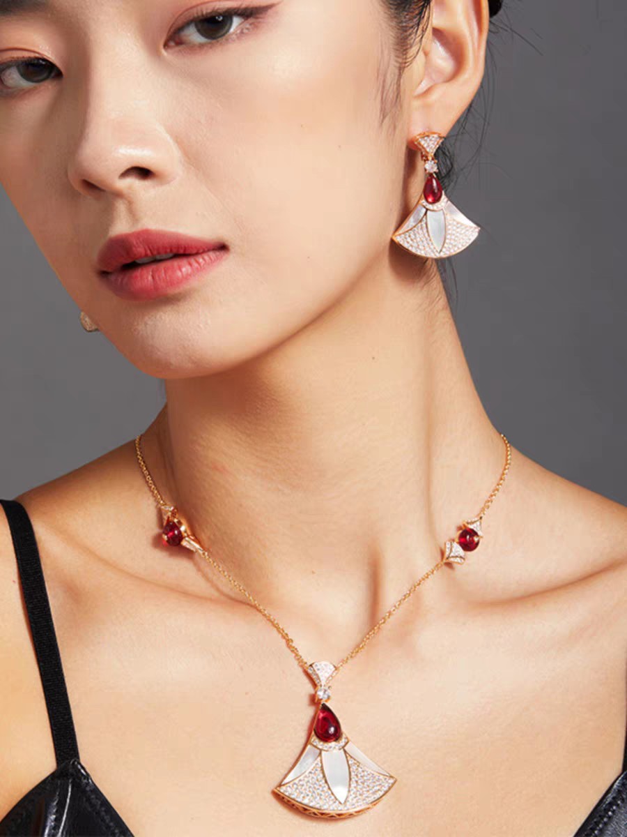 BGEV008 18K Rose Gold  Divas dream earrings - ccjewelryacc