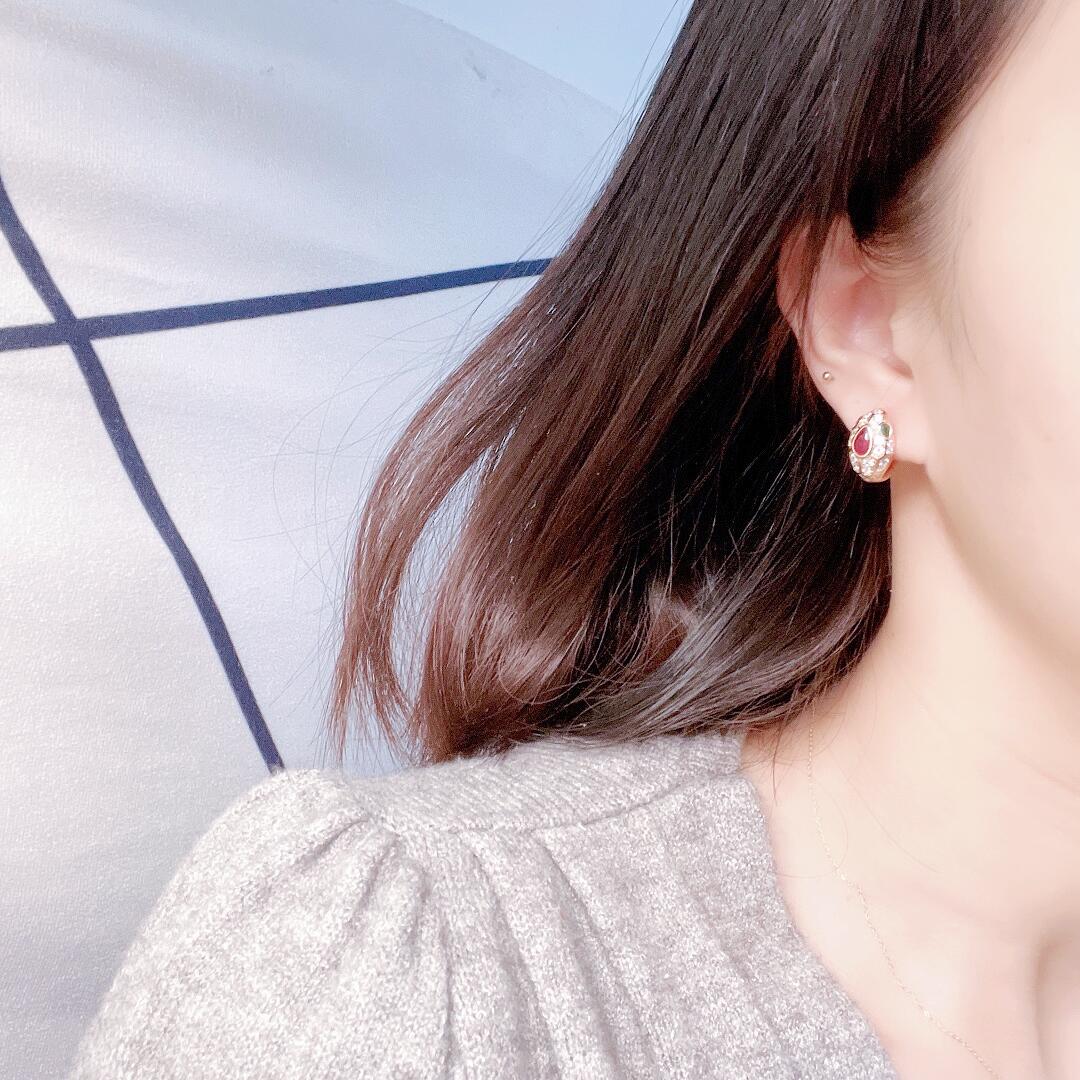 BGES002 18k White Gold full diamond Serpenti seduttori earring clip - ccjewelryacc