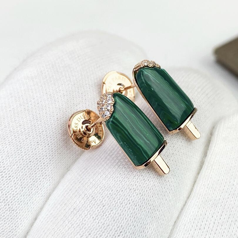 BGE038 Green malachite Ice cream stud earring - ccjewelryacc