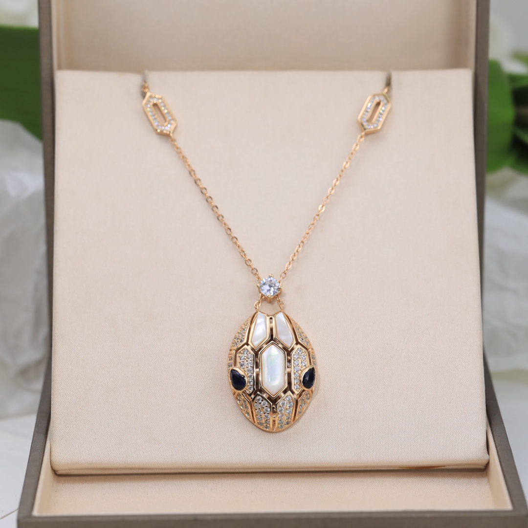 BGN006 Blue gemstone Serpenti seduttori necklace - ccjewelryacc