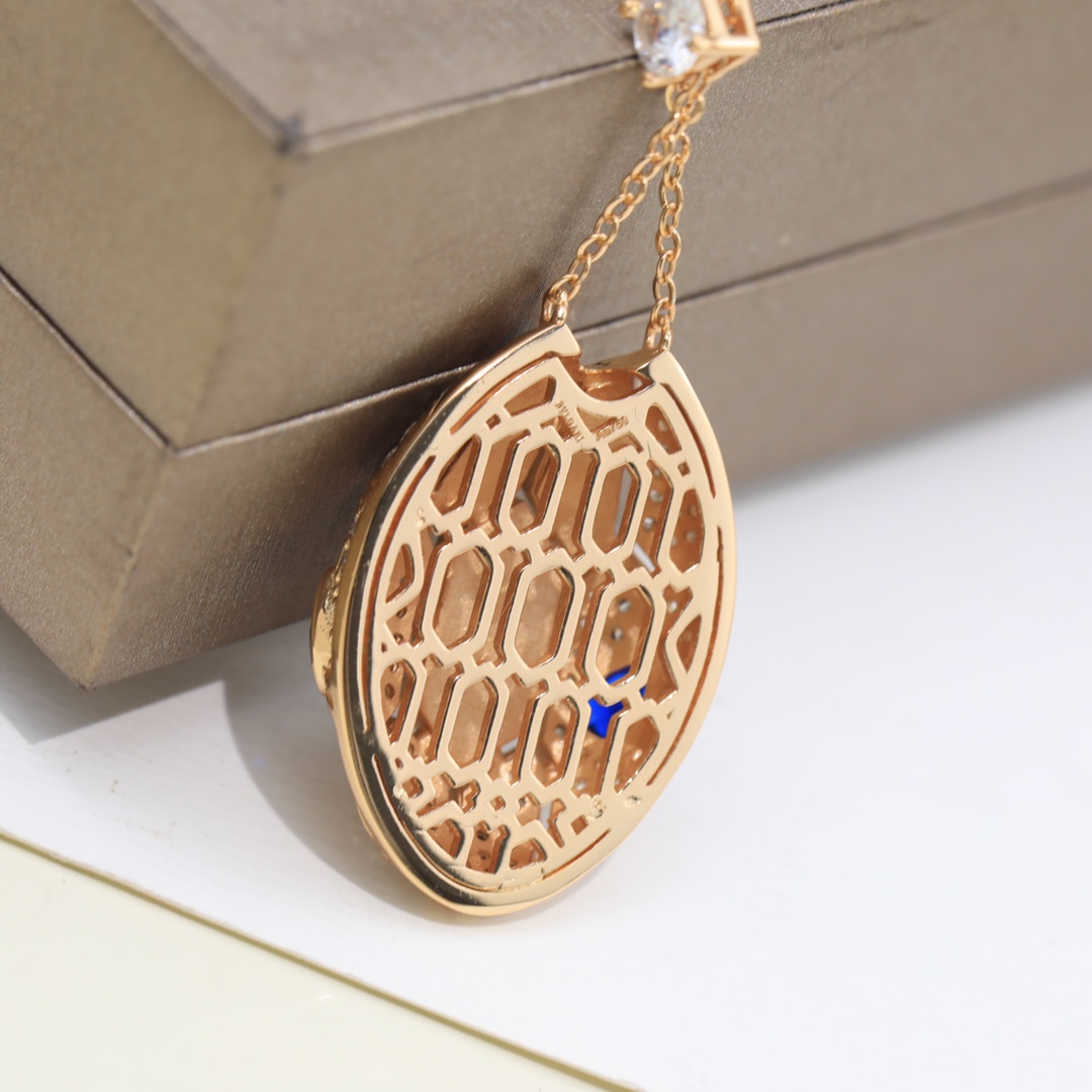 BGN006 Blue gemstone Serpenti seduttori necklace - ccjewelryacc