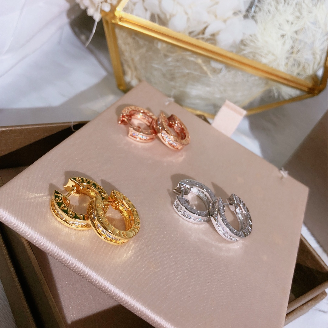 BGE014 Diamond B zero earrings - ccjewelryacc