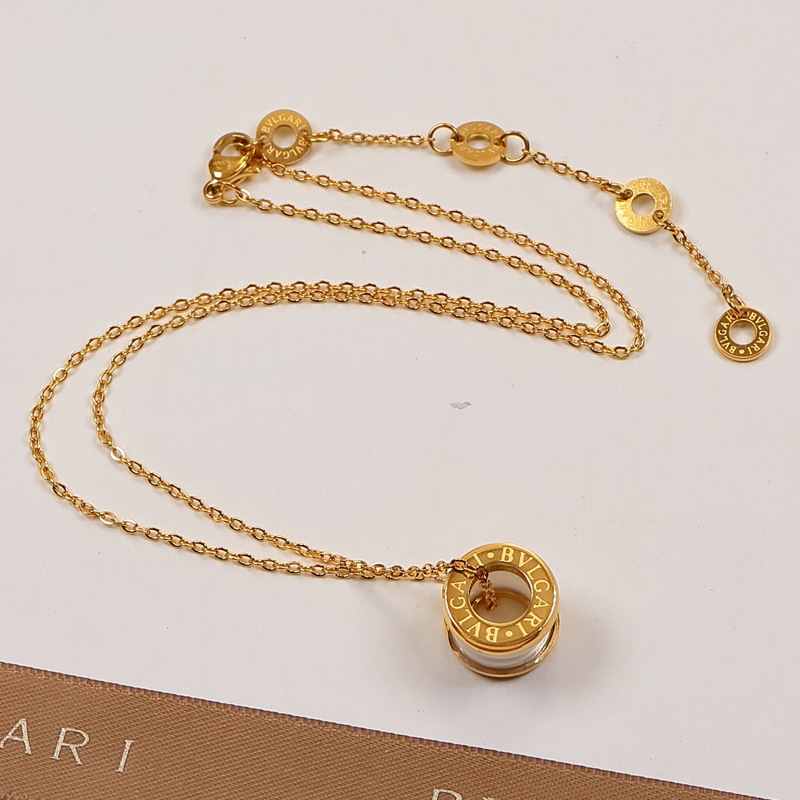 BGN002 Black and white ceramic B zero1 necklace - ccjewelryacc