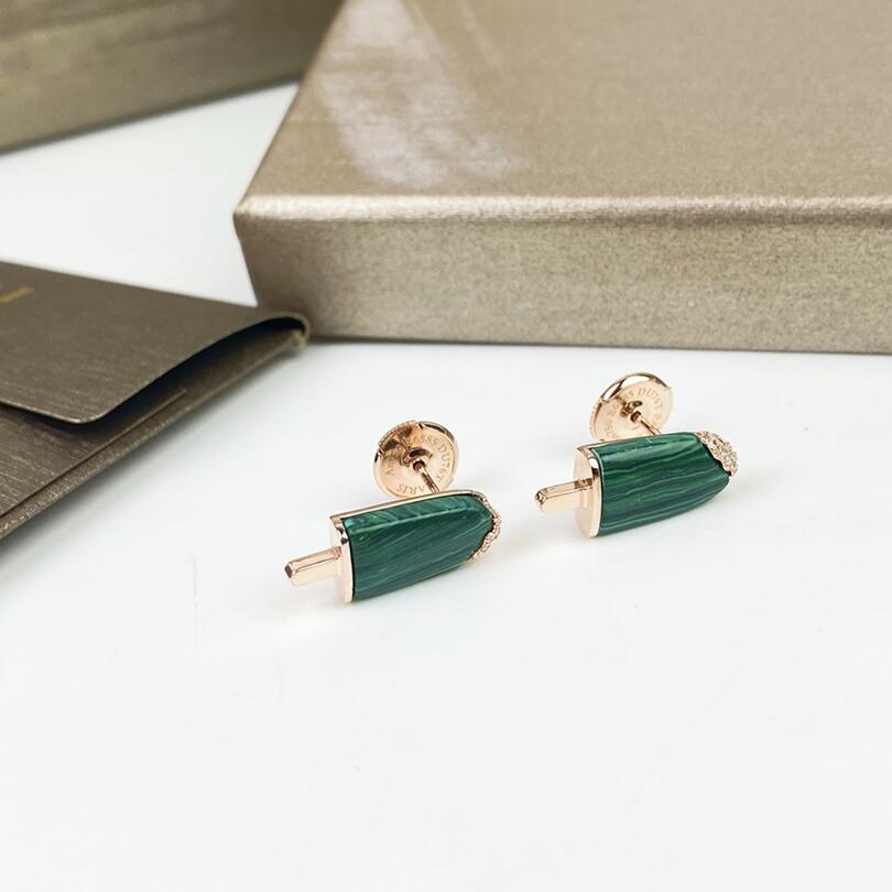 BGE038 Green malachite Ice cream stud earring - ccjewelryacc