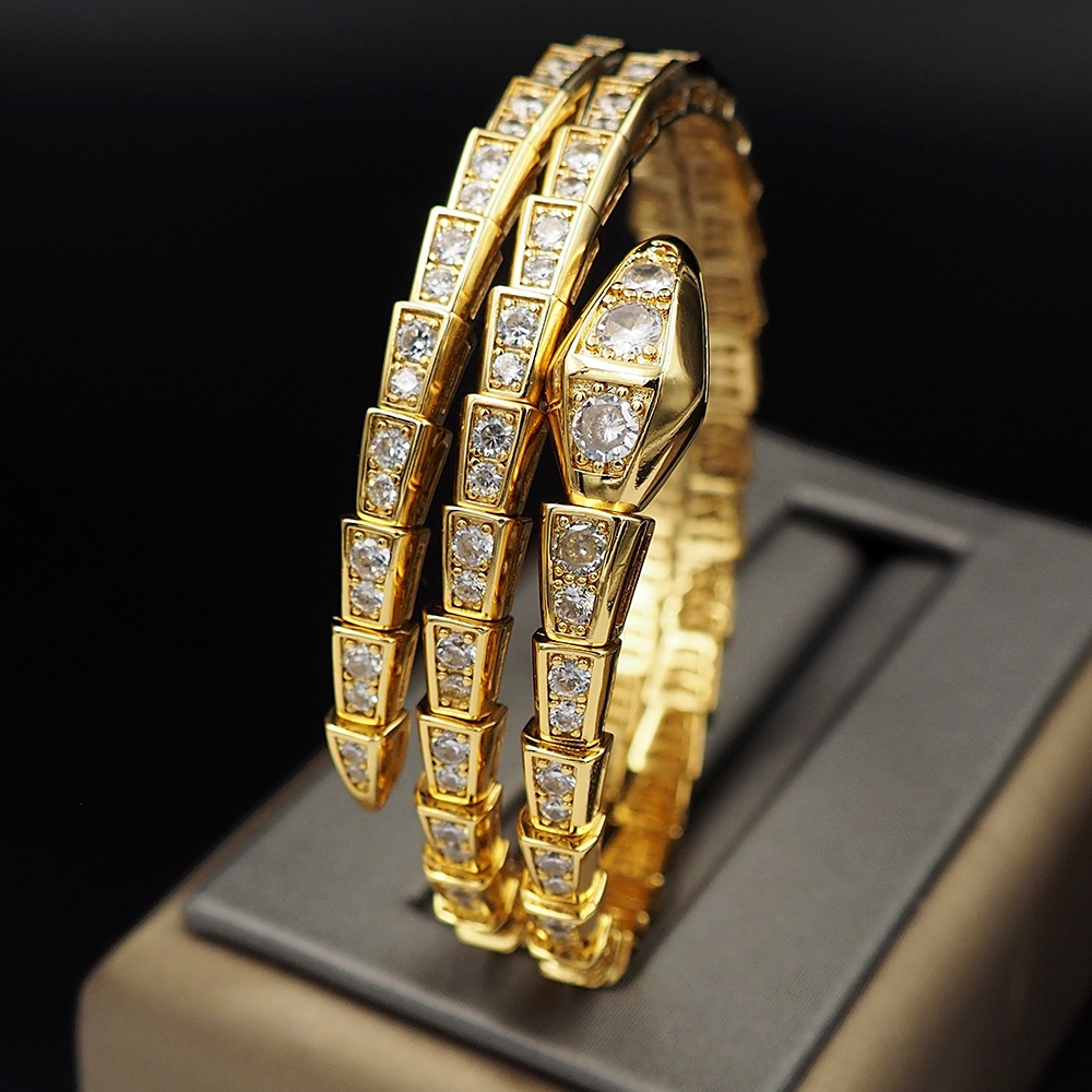 BGS003B Full diamond Snake Serpenti viper bangle bracelet - ccjewelryacc