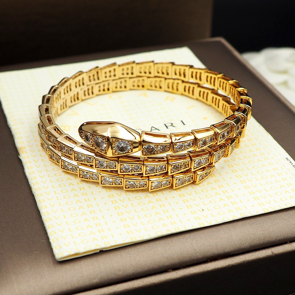 BGS003B Full diamond Snake Serpenti viper bangle bracelet - ccjewelryacc