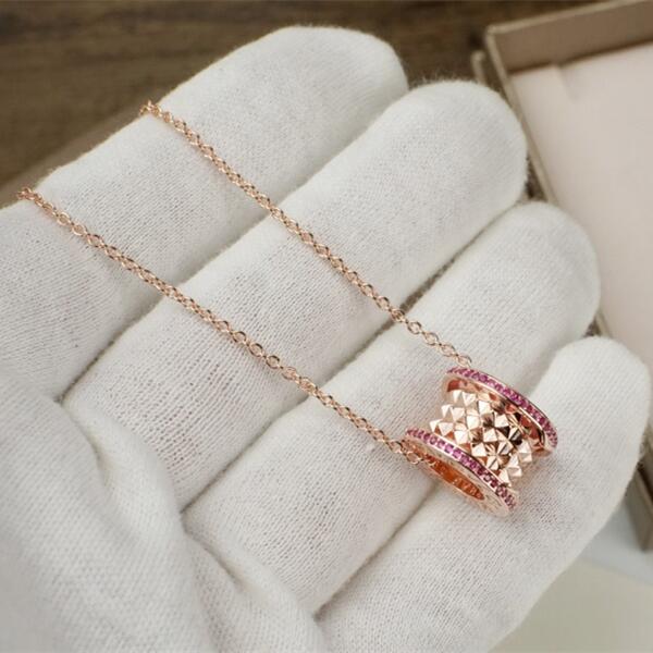 BGN019 Pink diamond B.ZERO1 Rock Necklace - ccjewelryacc