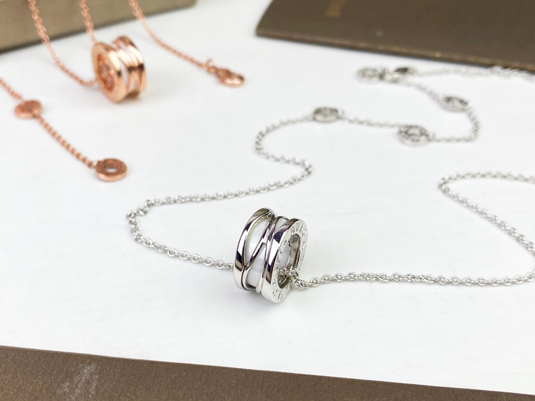 BGN022 B.ZERO1 Rock Necklace piercing with black/white ceramic - ccjewelryacc