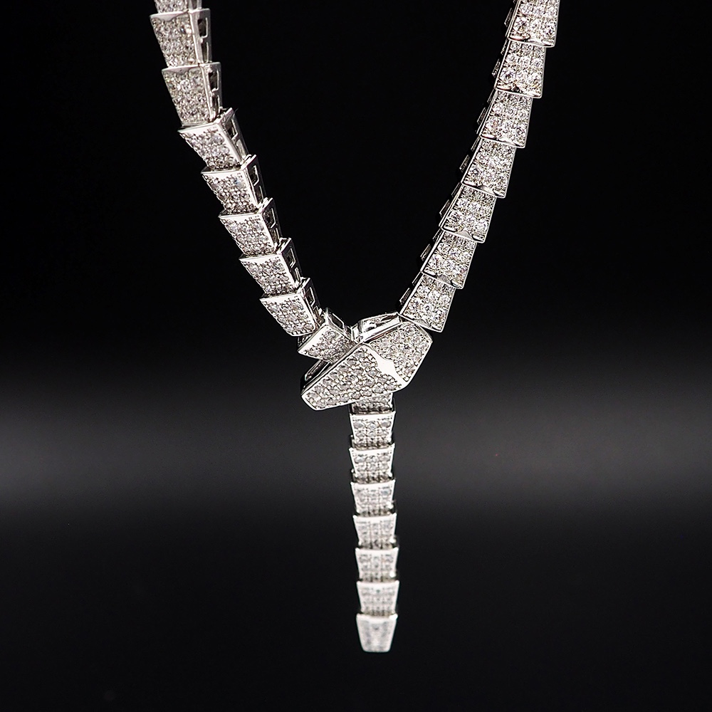 BGN008  Full diamond Serpenti viper necklace - ccjewelryacc
