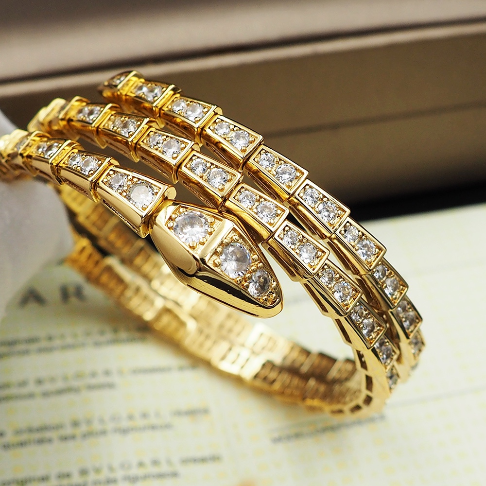 BGS003B Full diamond Snake Serpenti viper bangle bracelet - ccjewelryacc