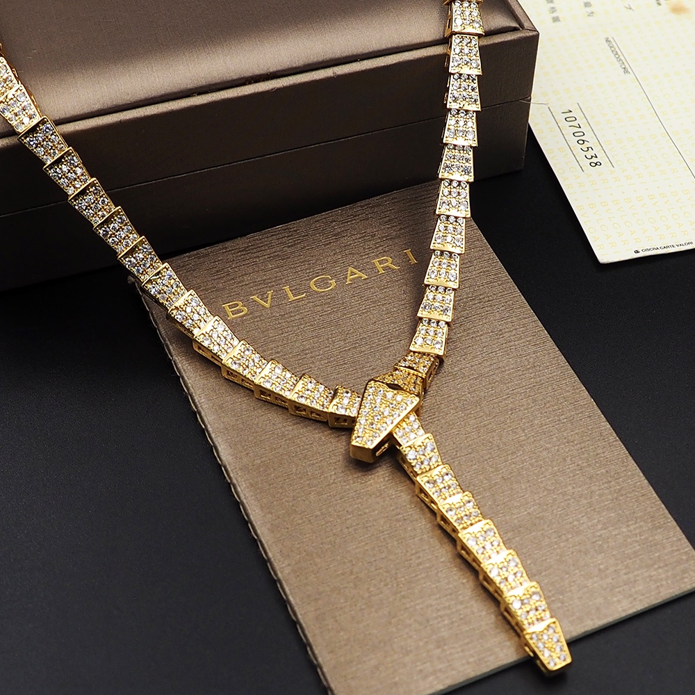 BGN008  Full diamond Serpenti viper necklace - ccjewelryacc
