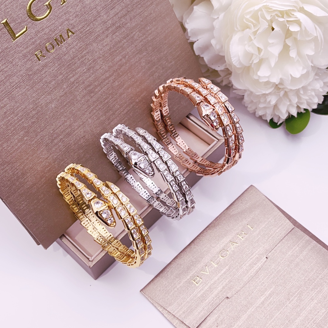 BGS003B Full diamond Snake Serpenti viper bangle bracelet - ccjewelryacc