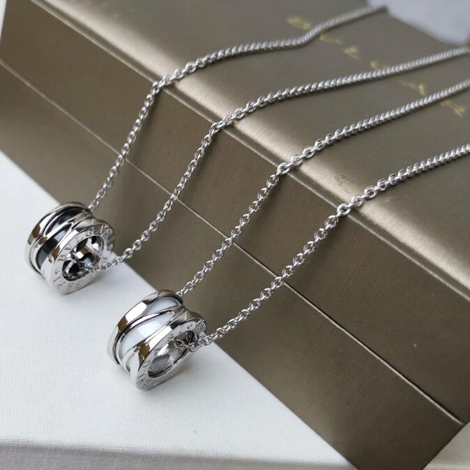 BGN022 B.ZERO1 Rock Necklace piercing with black/white ceramic - ccjewelryacc