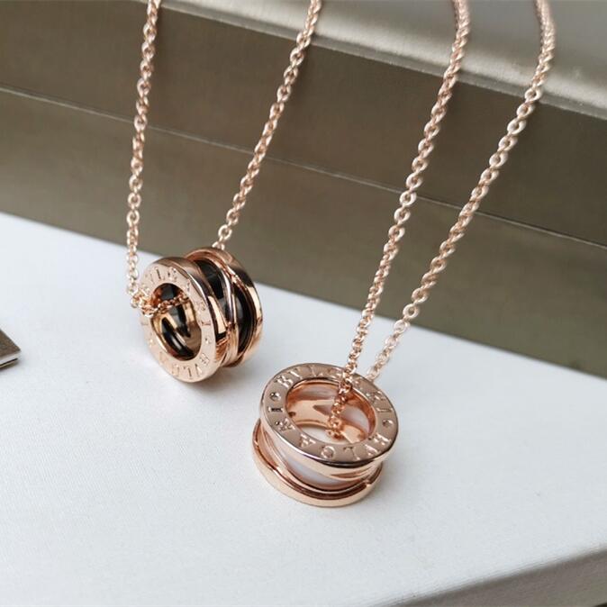 BGN022 B.ZERO1 Rock Necklace piercing with black/white ceramic - ccjewelryacc