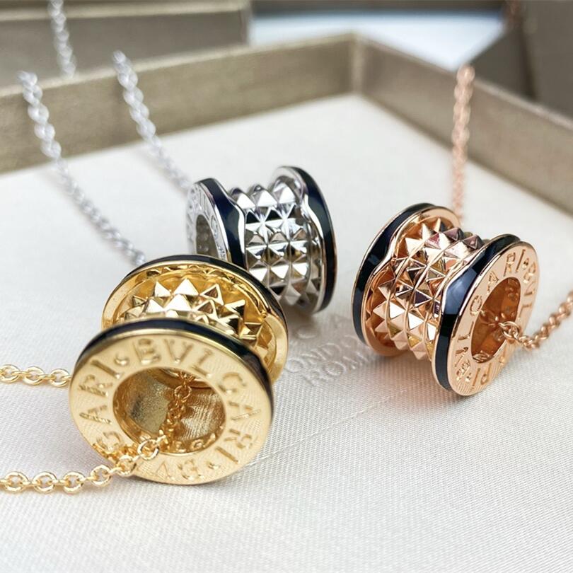 BGN027 B zero 1 Rock necklace Riveter design with black ceramic - ccjewelryacc