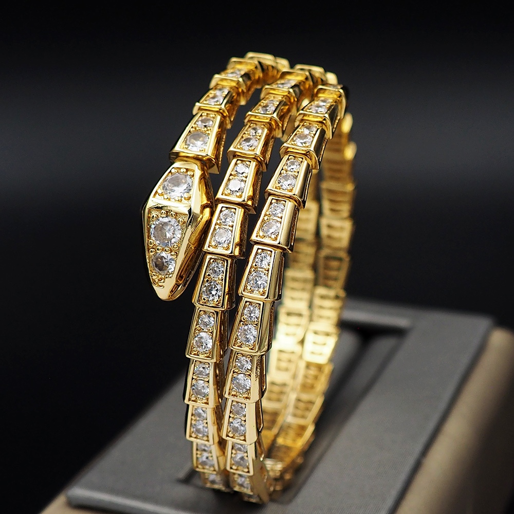 BGS003B Full diamond Snake Serpenti viper bangle bracelet - ccjewelryacc