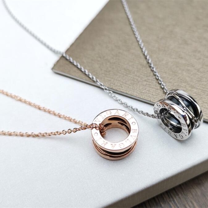 BGN022 B.ZERO1 Rock Necklace piercing with black/white ceramic - ccjewelryacc