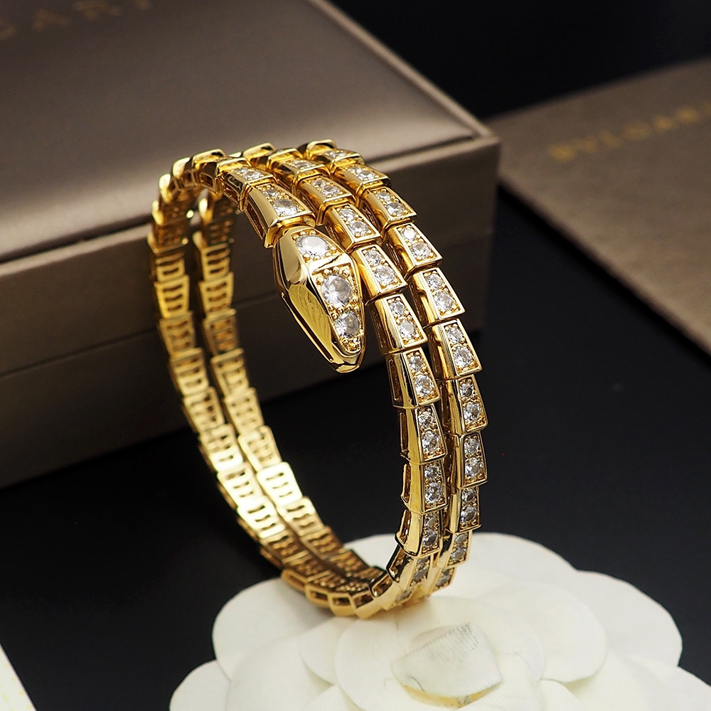 BGS003B Full diamond Snake Serpenti viper bangle bracelet - ccjewelryacc