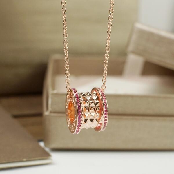 BGN019 Pink diamond B.ZERO1 Rock Necklace - ccjewelryacc
