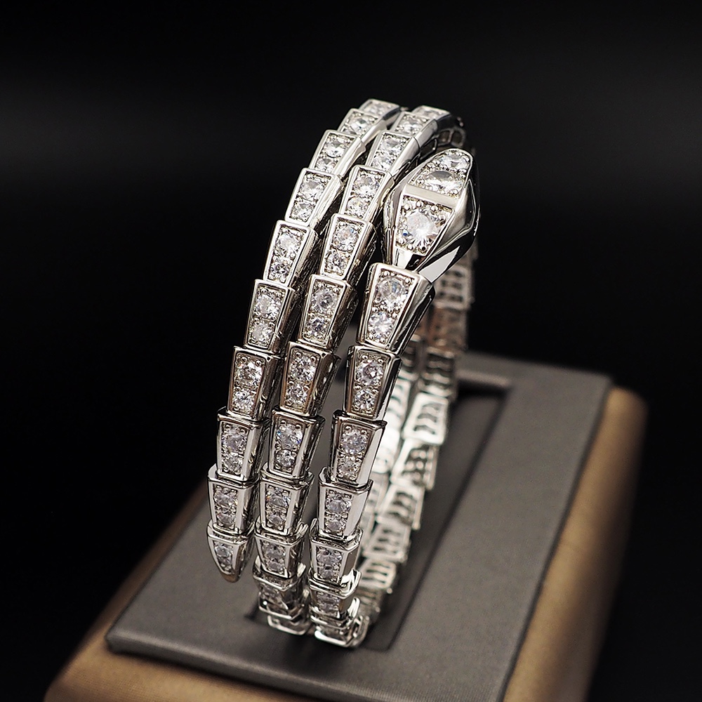 BGS003B Full diamond Snake Serpenti viper bangle bracelet - ccjewelryacc