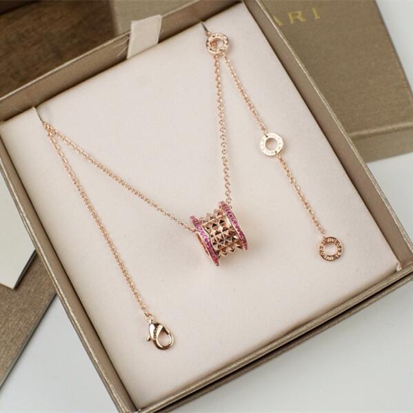 BGN019 Pink diamond B.ZERO1 Rock Necklace - ccjewelryacc