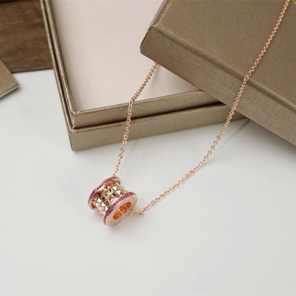 BGN019 Pink diamond B.ZERO1 Rock Necklace - ccjewelryacc