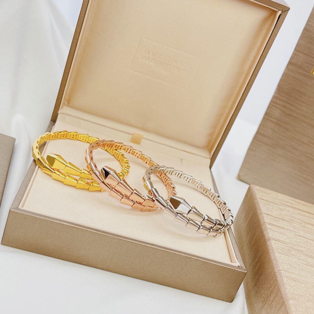 BGSS001 S925 Sterling silver Snake Serpenti viper bangle bracelet - ccjewelryacc