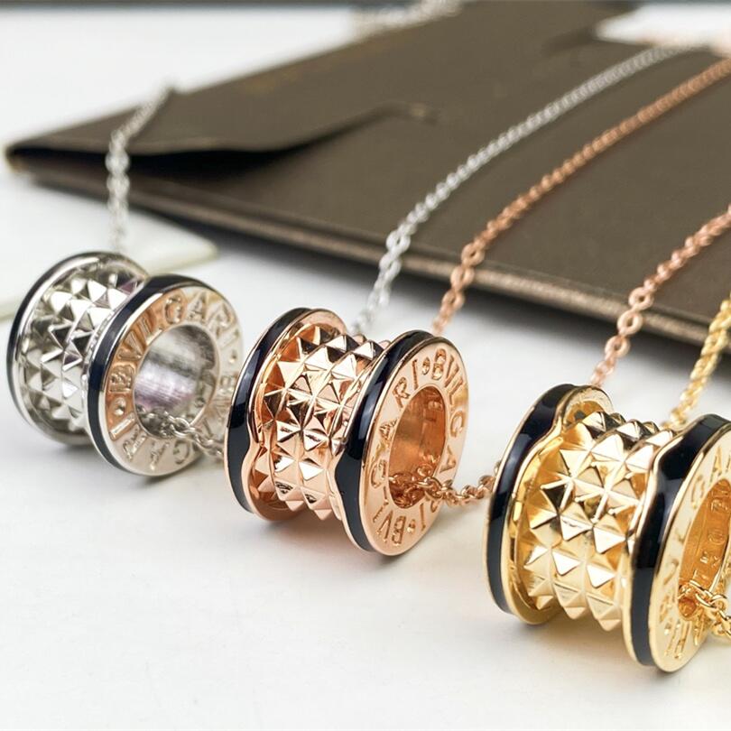 BGN027 B zero 1 Rock necklace Riveter design with black ceramic - ccjewelryacc