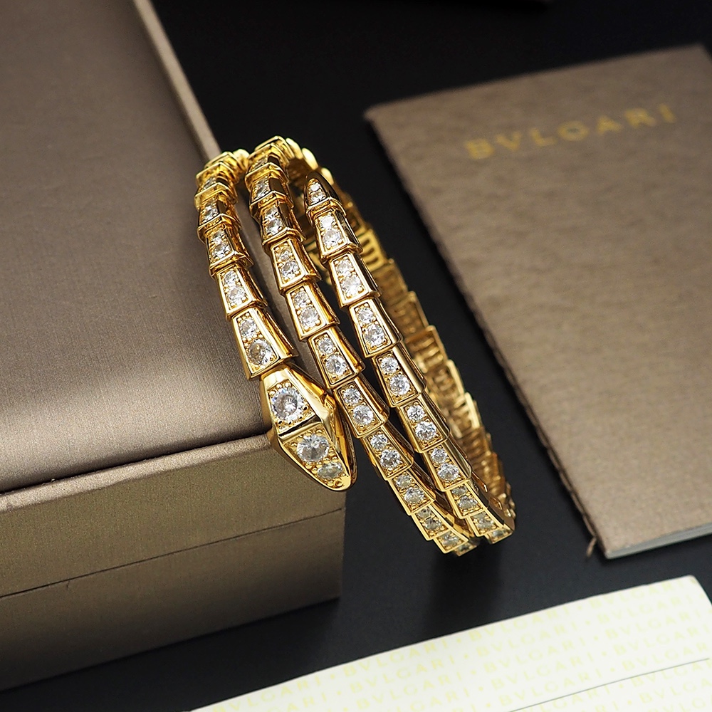 BGS003B Full diamond Snake Serpenti viper bangle bracelet - ccjewelryacc