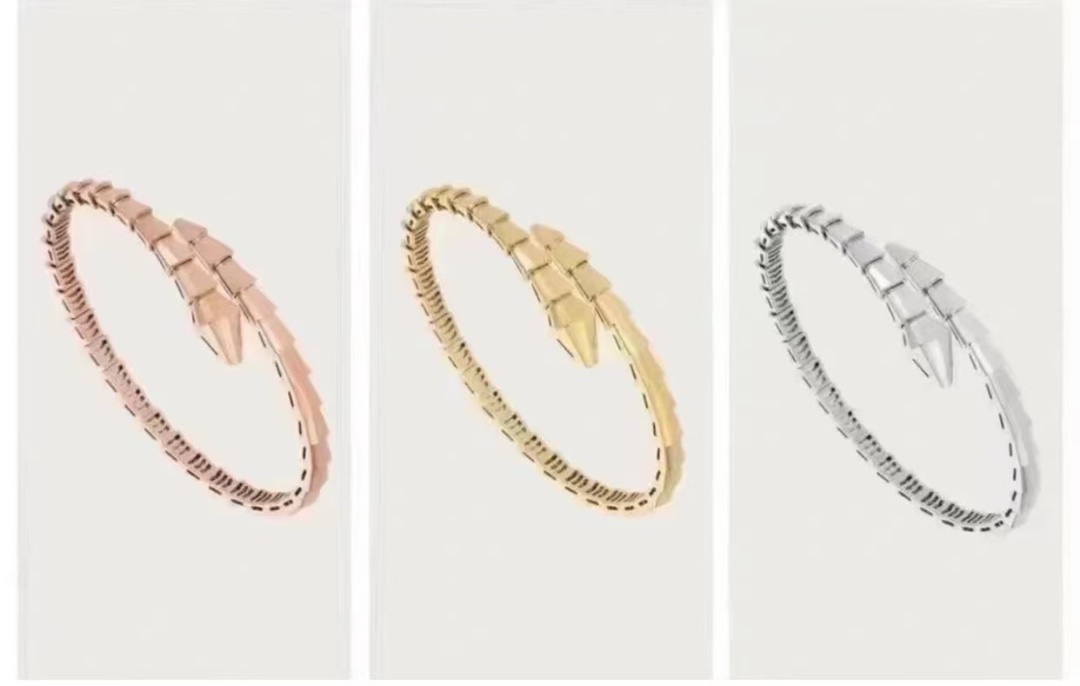 BGSS001 S925 Sterling silver Snake Serpenti viper bangle bracelet - ccjewelryacc