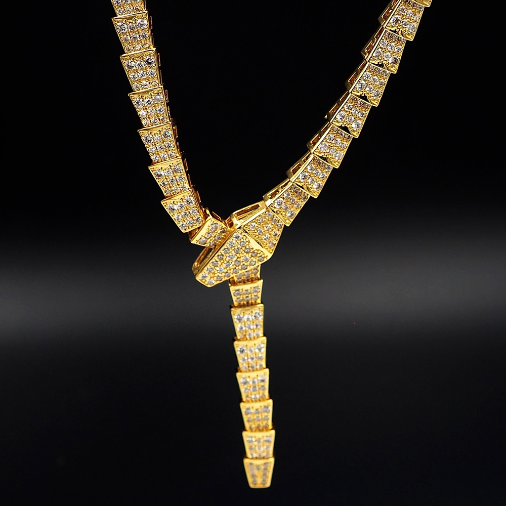 BGN008  Full diamond Serpenti viper necklace - ccjewelryacc