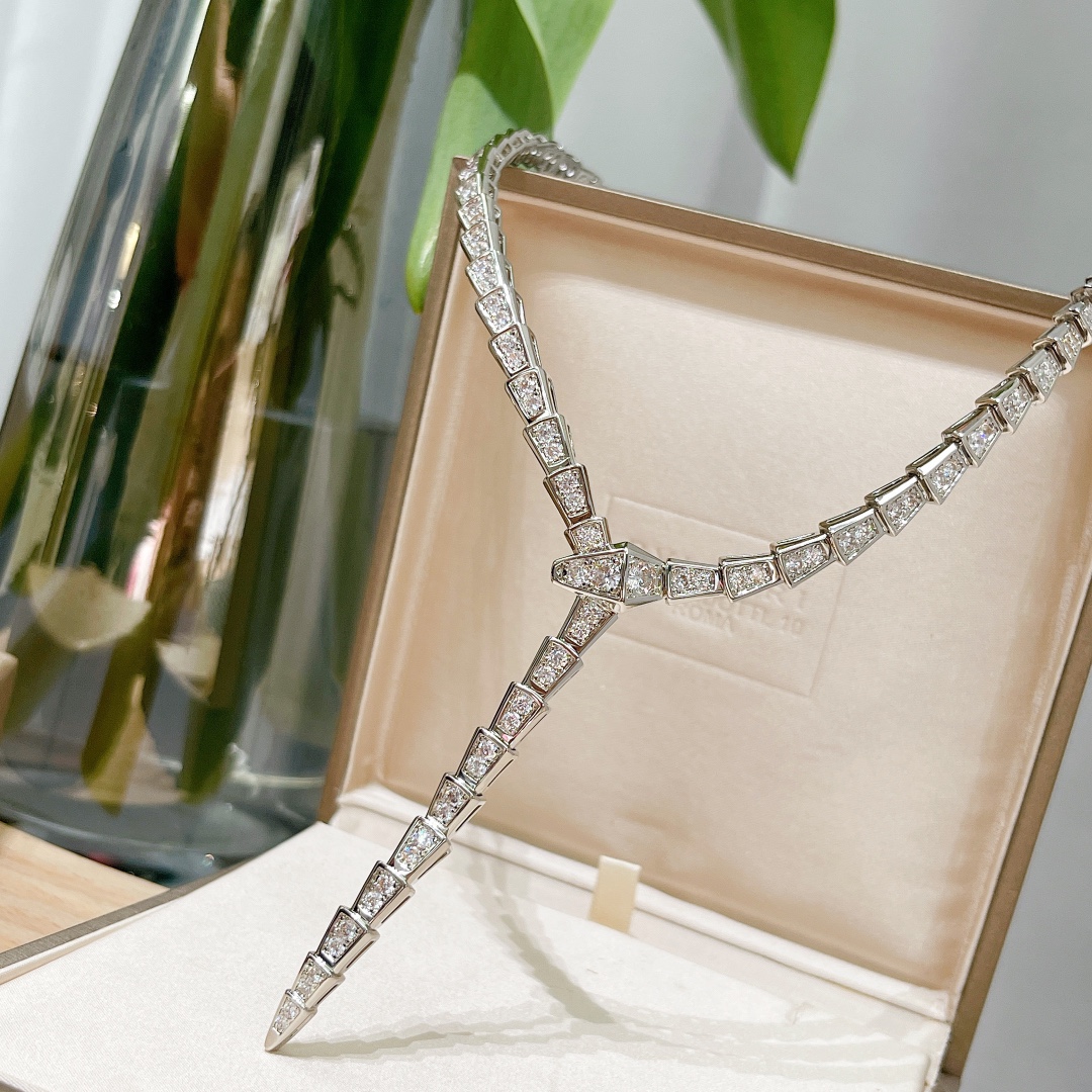 BGN033 Serpenti viper necklace with full diamond - ccjewelryacc
