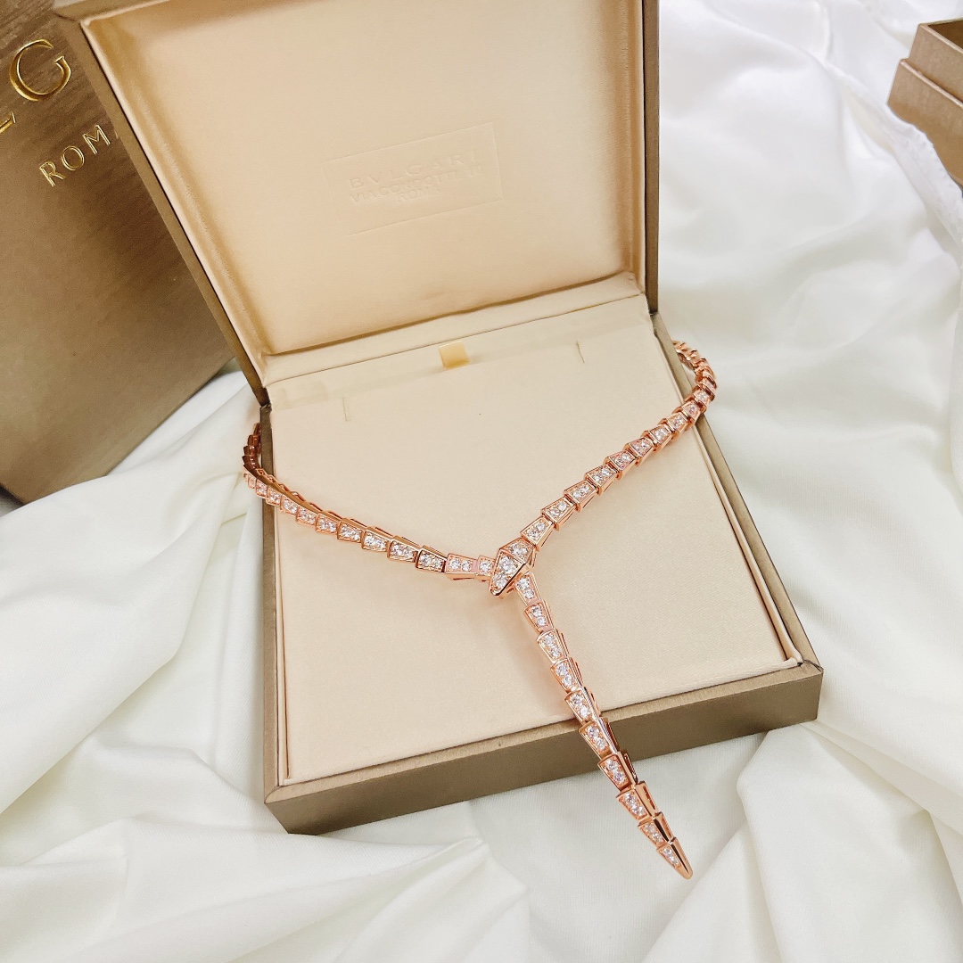 BGN033 Serpenti viper necklace with full diamond - ccjewelryacc