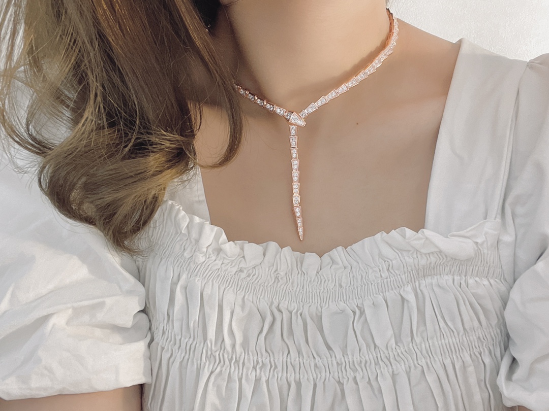 BGN033 Serpenti viper necklace with full diamond - ccjewelryacc