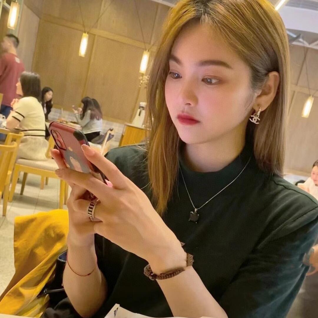 CCE246 Chanel Gold Silver color with crystal cc hook earrings - ccjewelryacc