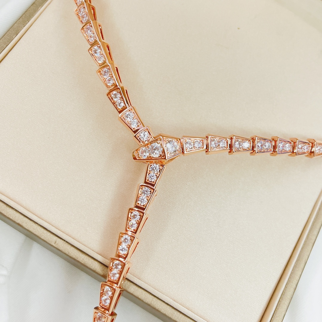 BGN033 Serpenti viper necklace with full diamond - ccjewelryacc