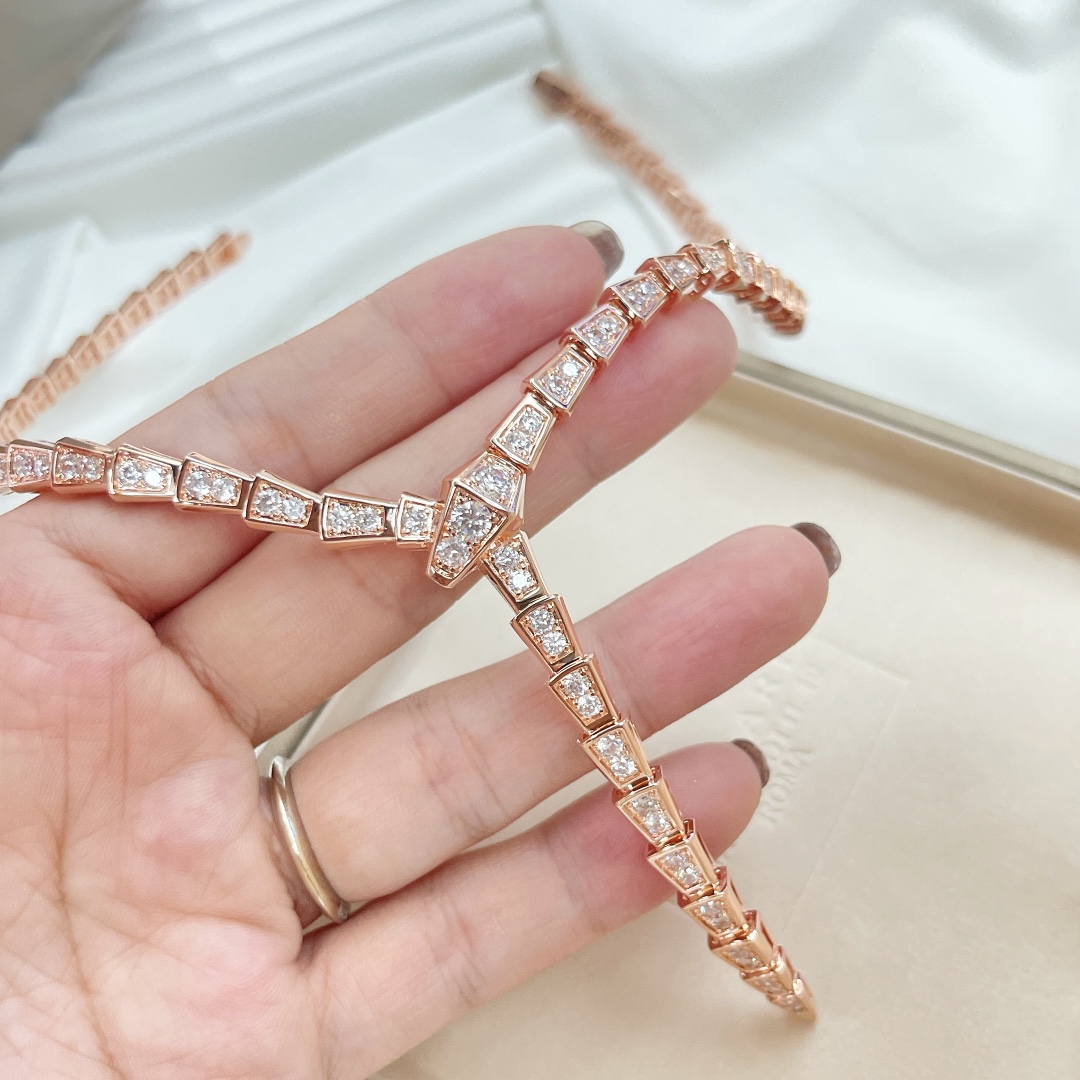 BGN033 Serpenti viper necklace with full diamond - ccjewelryacc