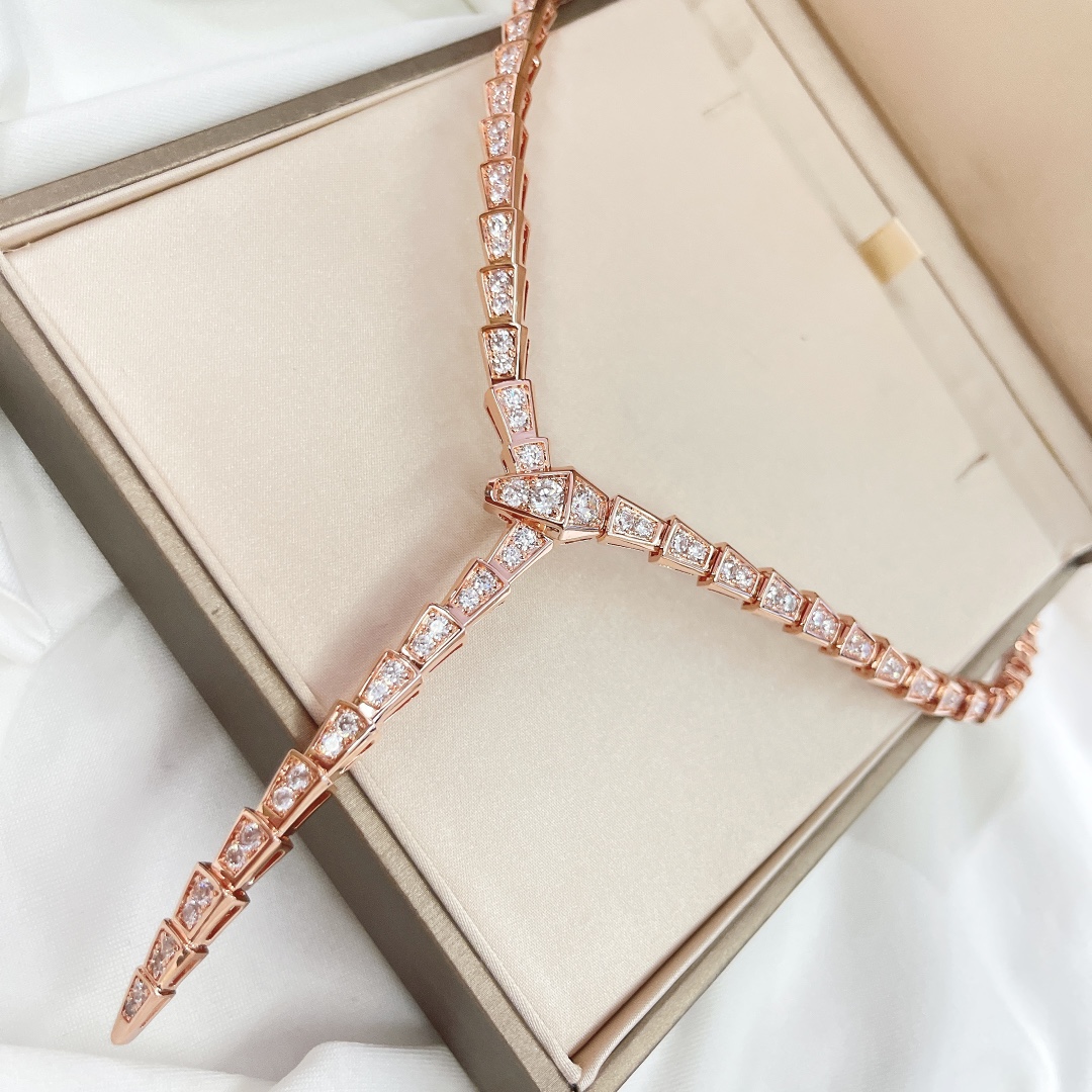 BGN033 Serpenti viper necklace with full diamond - ccjewelryacc