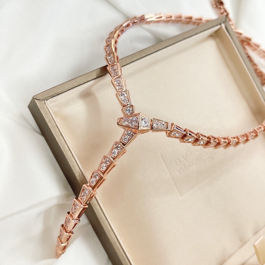 BGN033 Serpenti viper necklace with full diamond - ccjewelryacc