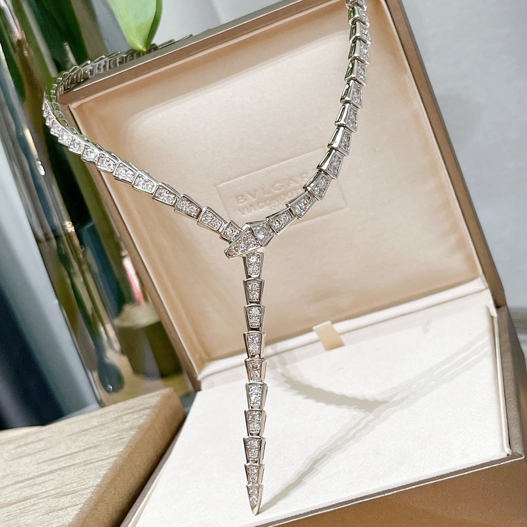 BGN033 Serpenti viper necklace with full diamond - ccjewelryacc