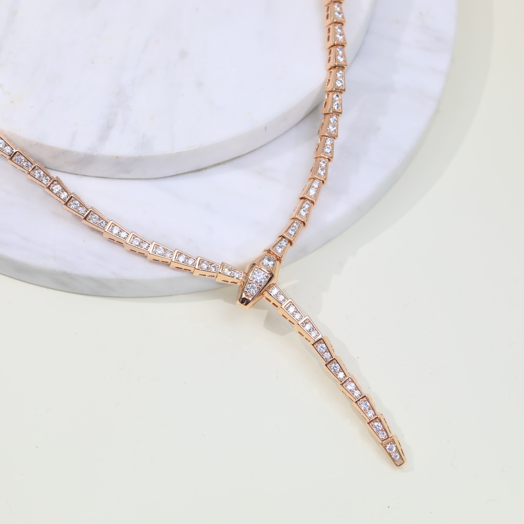 BGN033 Serpenti viper necklace with full diamond - ccjewelryacc