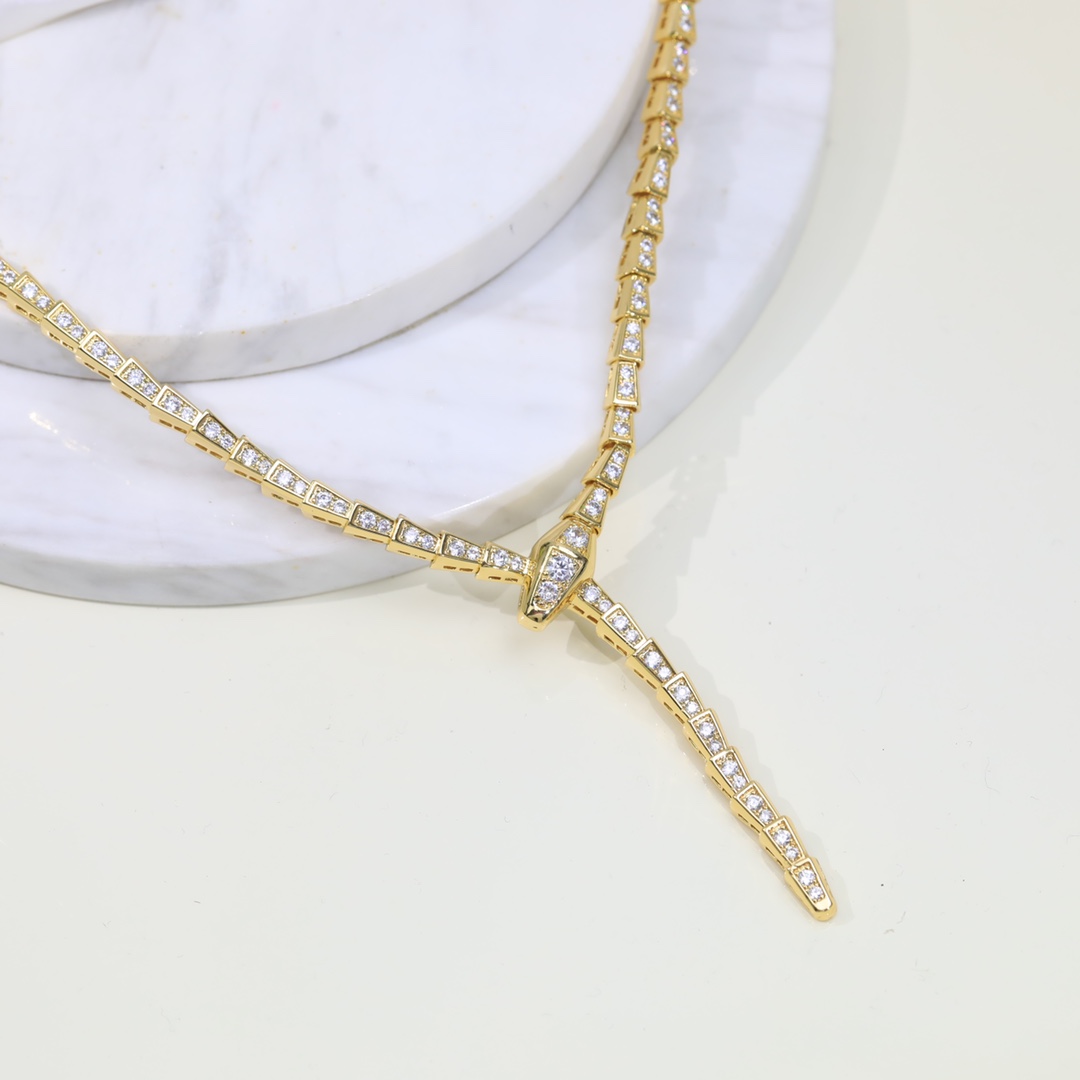 BGN033 Serpenti viper necklace with full diamond - ccjewelryacc
