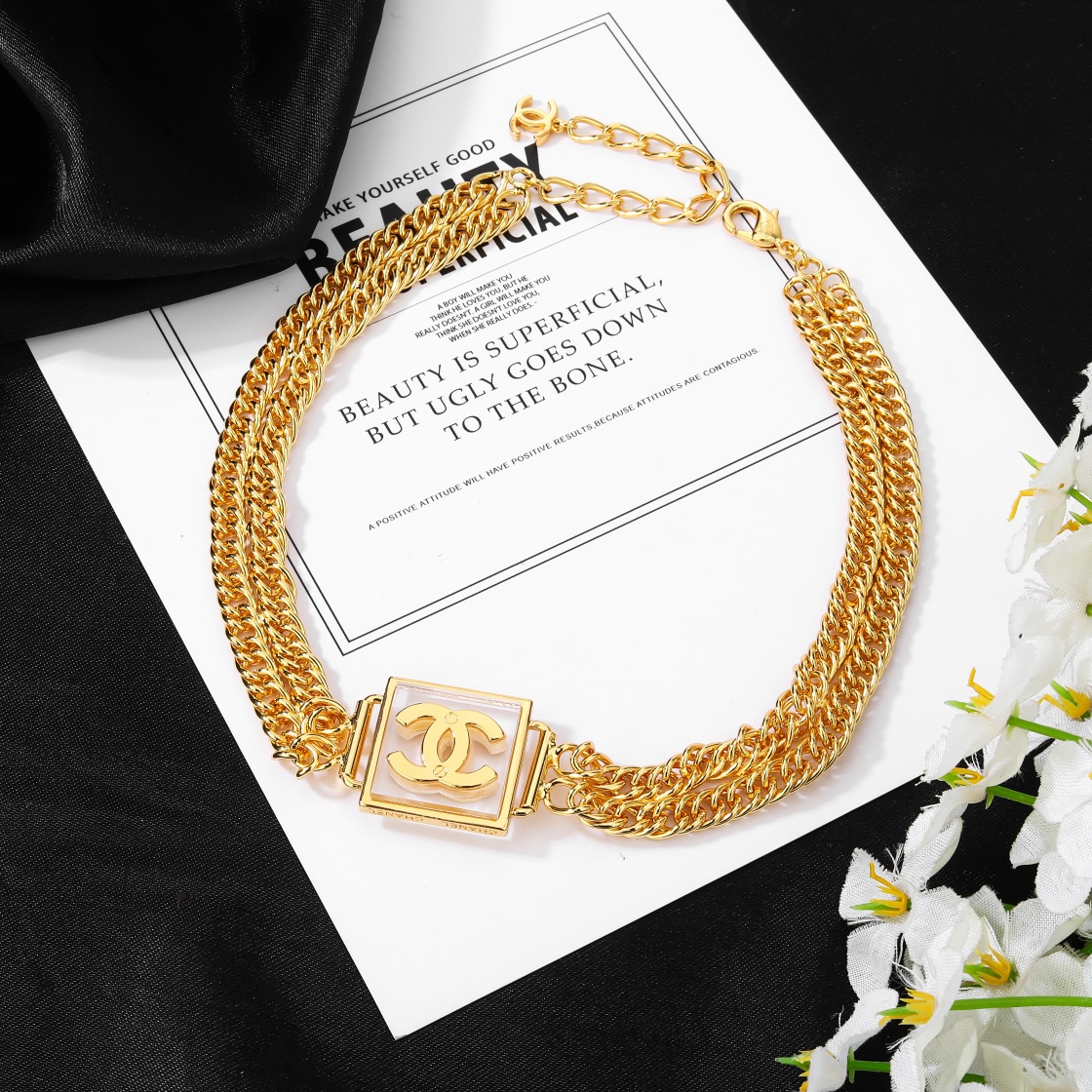 CCN523 CC Logo Choker necklace - ccjewelryacc